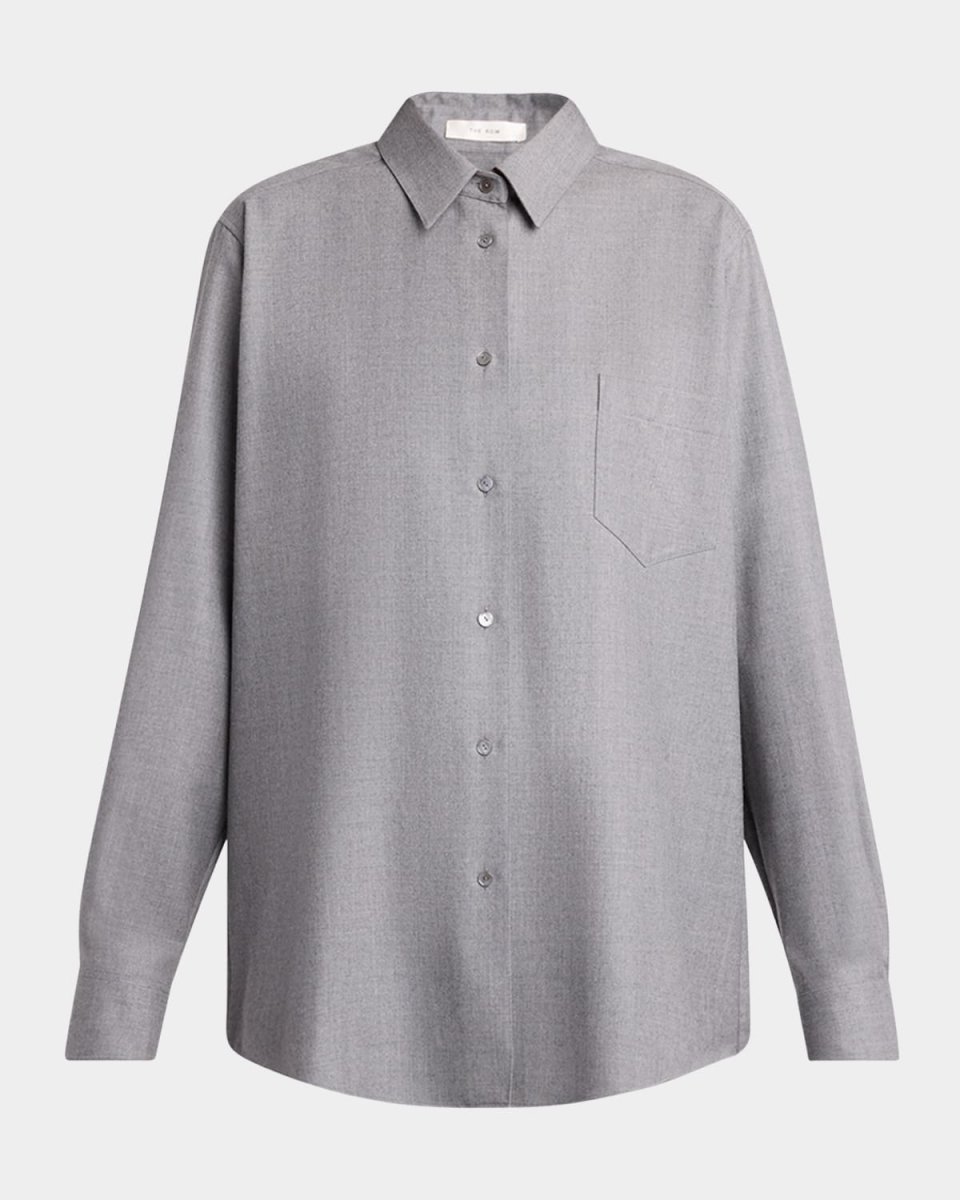 Pino Wool Button-Down Shirt
